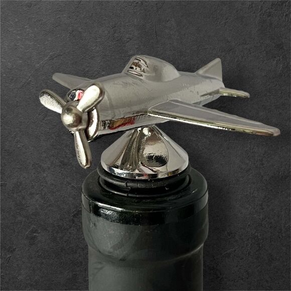 Airplane Wine Stopper - Preserve Freshness in Style - Unique Metal Bottle Sea... - Picture 1 of 5